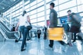 Blurred people on trade show Royalty Free Stock Photo