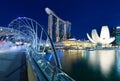 Blurred people walking on the Helix Bridge, Singapore Royalty Free Stock Photo