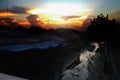 blurred photo, Blurry image,River bridge moment Sunset backgrou