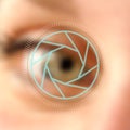 Blurred photo eye camera lens concept Royalty Free Stock Photo