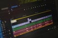 Blurred photo of Timeline video and sounds of video editing tool