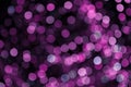 Blurred purple garland. City night light blur bokeh, defocused background. Christmas abstract Royalty Free Stock Photo