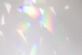 Blurred rainbow light refraction texture on white wall