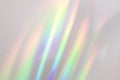 Blurred rainbow light refraction texture on white wall