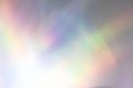 Blurred rainbow light refraction texture on white wall Royalty Free Stock Photo