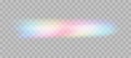 Blurred rainbow refraction overlay effect. Light lens prism effect on transparent background. Holographic reflection Royalty Free Stock Photo