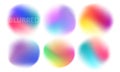 Blurred round shapes. Set of defocused soft color gradient circles for creative graphic design.