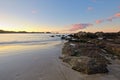 Blurred seascape at dusk, New Zealand