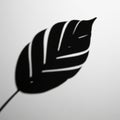 A blurred shadow of a leaf on a white background, showcasing a clear outline Royalty Free Stock Photo