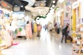 Blurred showcases fashion boutique Clothing store in a modern shopping mall. Cloth modern shop blur background