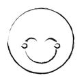 Blurred silhouette happy face female emoticon with eyes closed