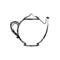 blurred silhouette teapot drink icon flat