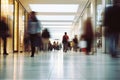 Blurred silhouettes of people in the mall. Generative ai Royalty Free Stock Photo