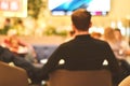 Blurred silhouettes of sitting people in coffee Royalty Free Stock Photo