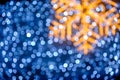 Blurred snowflake and lights background