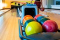 Blurred soft images of Bowling ball on the track