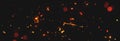Blurred sparks from fire in front of black backgound Royalty Free Stock Photo