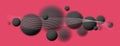 Blurred spheres over red vector abstract background. Royalty Free Stock Photo