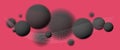 Blurred spheres over red vector abstract background. Royalty Free Stock Photo