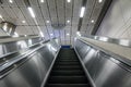 Blurred Subway escalators For passengers or travelers Royalty Free Stock Photo