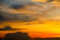 blurred sunset heap cloud in tropical red orange sky soft cloud Royalty Free Stock Photo