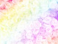 Blurred of sweet roses in Rainbow color style on soft blur bokeh texture for background Royalty Free Stock Photo