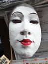 Blurred thai scary white face and red lip