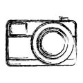 Blurred thick silhouette of photo camera in closeup