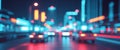 blurred traffic background banner at night Royalty Free Stock Photo