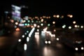 Blurred traffic lights of the night city road Royalty Free Stock Photo