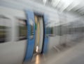 Blurred train door Royalty Free Stock Photo