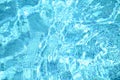 Blurred transparent blue water in swimming pool with waves in sunlight. Royalty Free Stock Photo