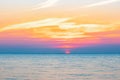 Tropical Colorful sunset over ocean on the beach. at Thailand Tourism background with sea beach. Holiday journey Royalty Free Stock Photo