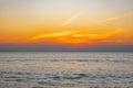 blurred of Tropical Colorful sunset over ocean on the beach. at Thailand Tourism background with sea beach. Holiday journey Royalty Free Stock Photo