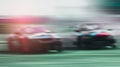 Blurred -two sports cars are competing battle on and running at high speed outdoor race car drift with excitement, Xstream Royalty Free Stock Photo