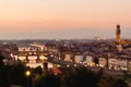Blurred unfocused panoramic view to the river Arno Royalty Free Stock Photo