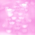 Blurred Unfocussed Lights in the Shape of Heart Pink Background Royalty Free Stock Photo