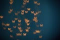 Blurred view of beautiful butterfly shaped lights on background. Bokeh effect Royalty Free Stock Photo