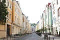 Blurred view of buildings with beautiful windows Royalty Free Stock Photo