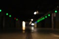 Blurred view of car parking garage at night Royalty Free Stock Photo