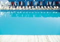 Blurred view of clean swimming pool