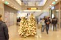 Customers in Christmassy Decorated Shopping Center Blurred Scene Royalty Free Stock Photo