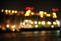 Blurred view of docks at night. Bokeh Royalty Free Stock Photo