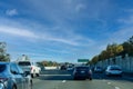 Blurred view of light vehicle traffic on multilane highway