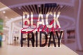 Blurred view of modern shopping mall. Black Friday Sale Royalty Free Stock Photo