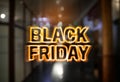 Blurred view of shopping mall interior. Black Friday Sale Royalty Free Stock Photo