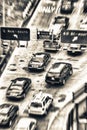 Blurred view of New York traffic. Street from above Royalty Free Stock Photo