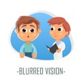 Blurred vision medical concept. Vector illustration.