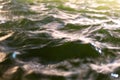 Blurred water, bokeh light in the pool and water waves clashing into beautiful c
