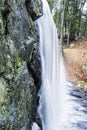 Blurred waterfall background winter new england